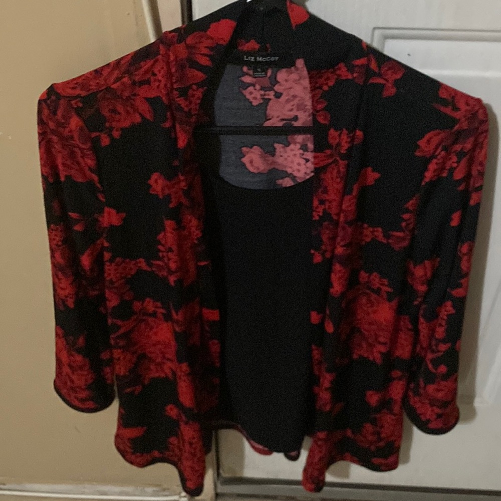 Red & Black Floral Shirt